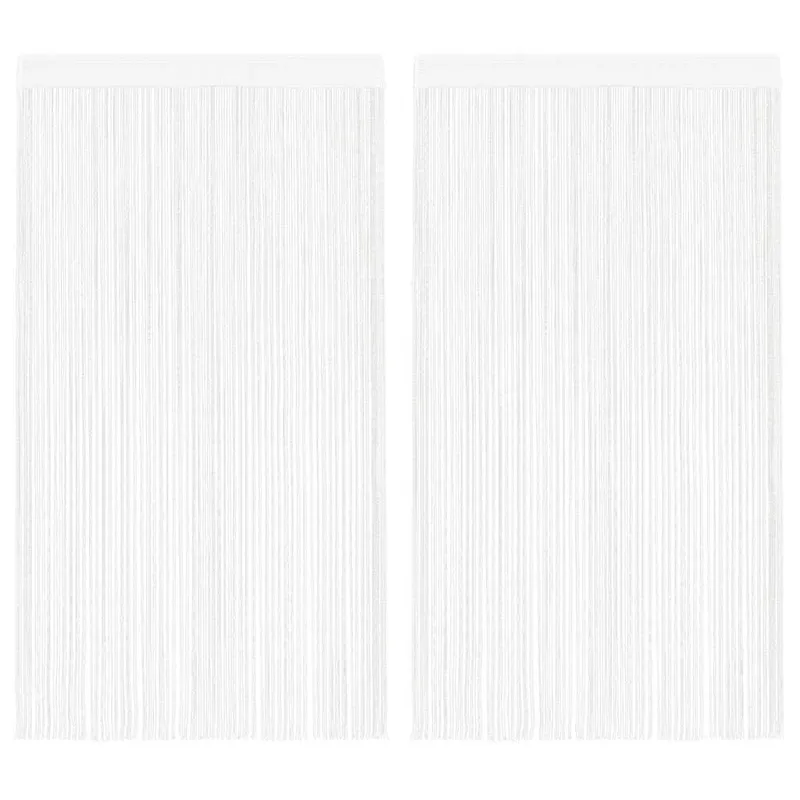 Rideau en fils 2 pcs 140 x 250 cm Blanc