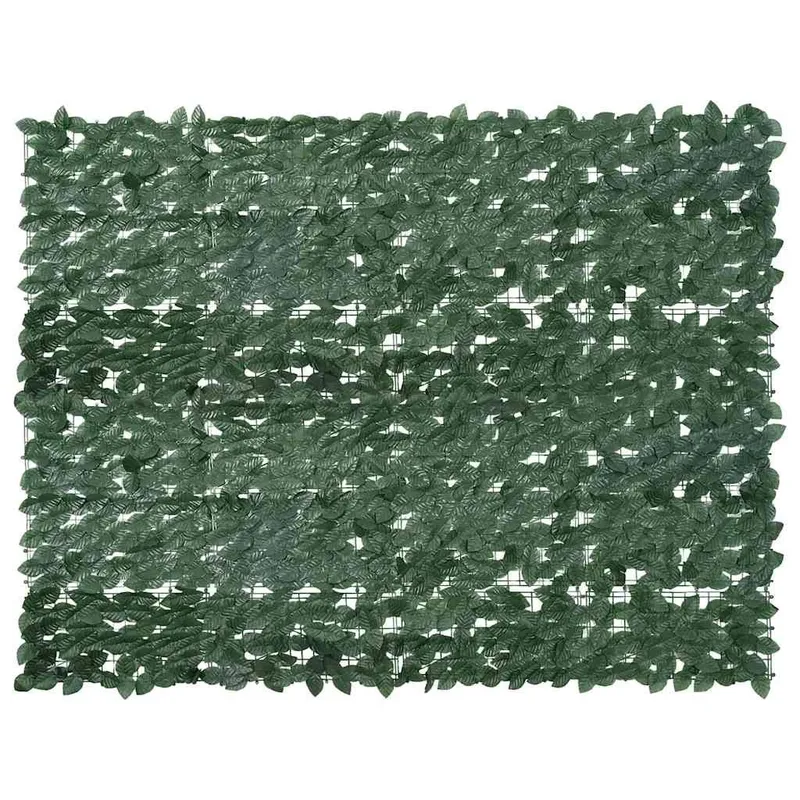Écran de balcon avec feuilles vert foncé 200x150 cm