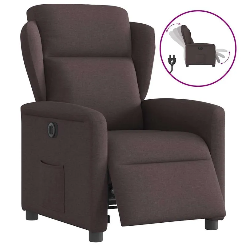 Relaxsessel Elektrisch Dunkelbraun Stoff
