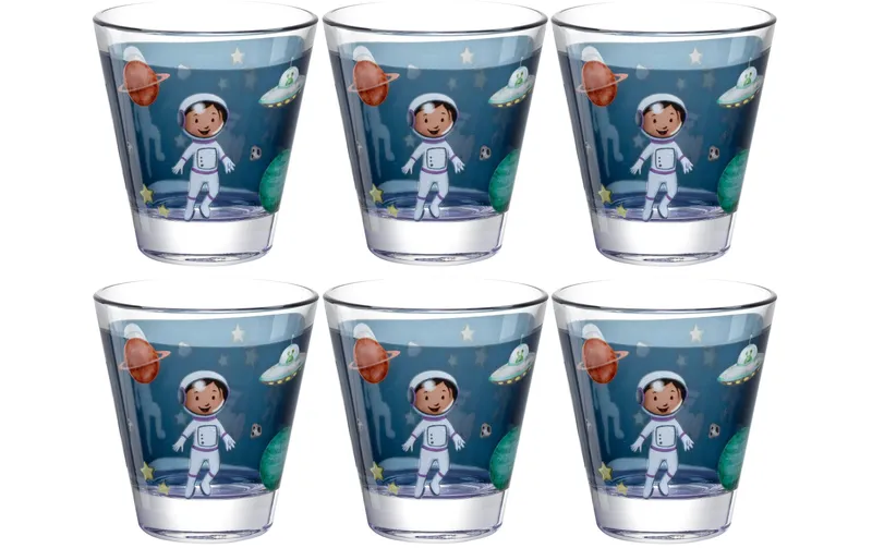 LEONARDO Kindertrinkglas Avventura 215 ml, 6 pièces, Weltall
