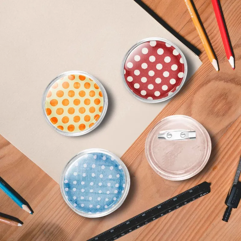 Button-Set mit Anstecknadel 100 Stk. Acryl 37 mm