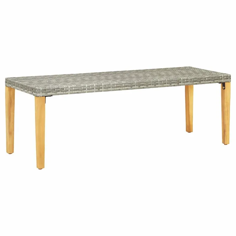 Gartenbank 80 cm Poly Rattan grigio
