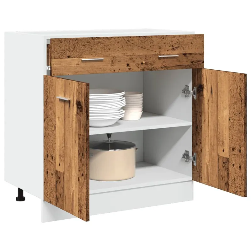Schubunterschrank Lyon Altholz-Optik 80x46x81,5 cm Holzwerkstoff