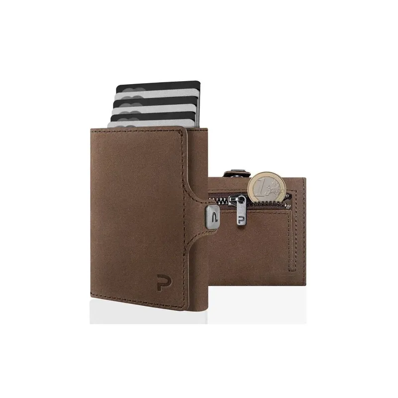 Puristo KLIK ZIP Slim Wallet mit Münzfach, Vintage