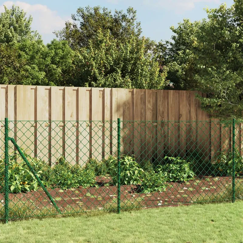 Maschendrahtzaun mit Bodenflansch verde 0,8x25 m