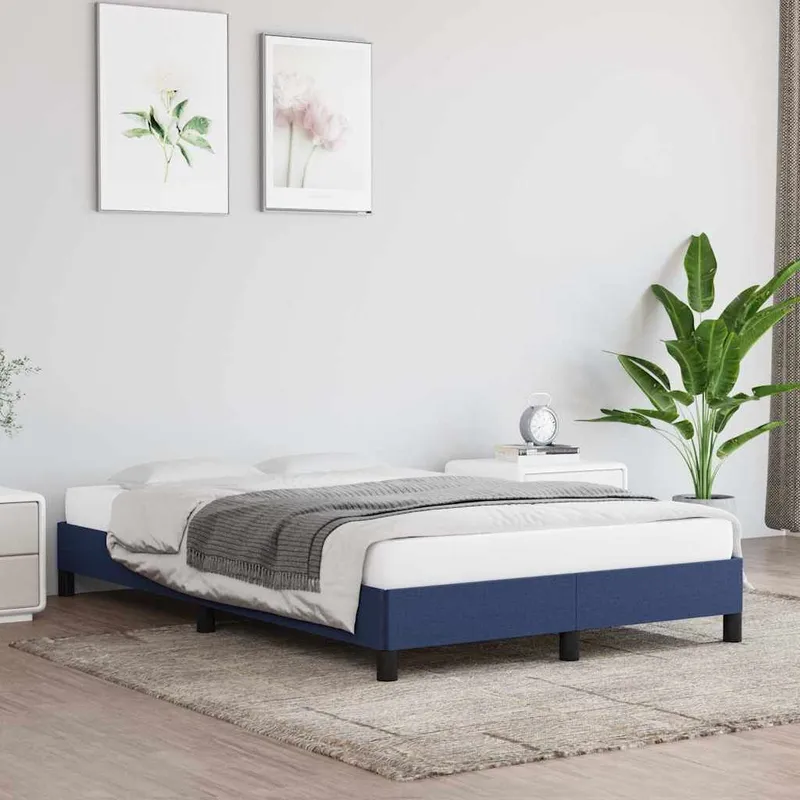 Bettgestell ohne Matratze Blau 120x190 cm Stoff