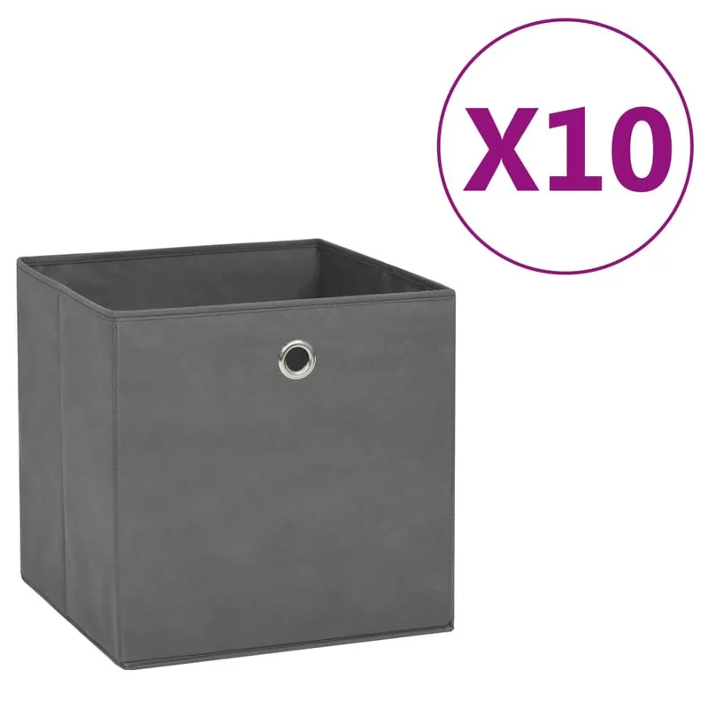 Aufbewahrungsboxen 10 Stk. Vliestessuto 28x28x28 cm grigio