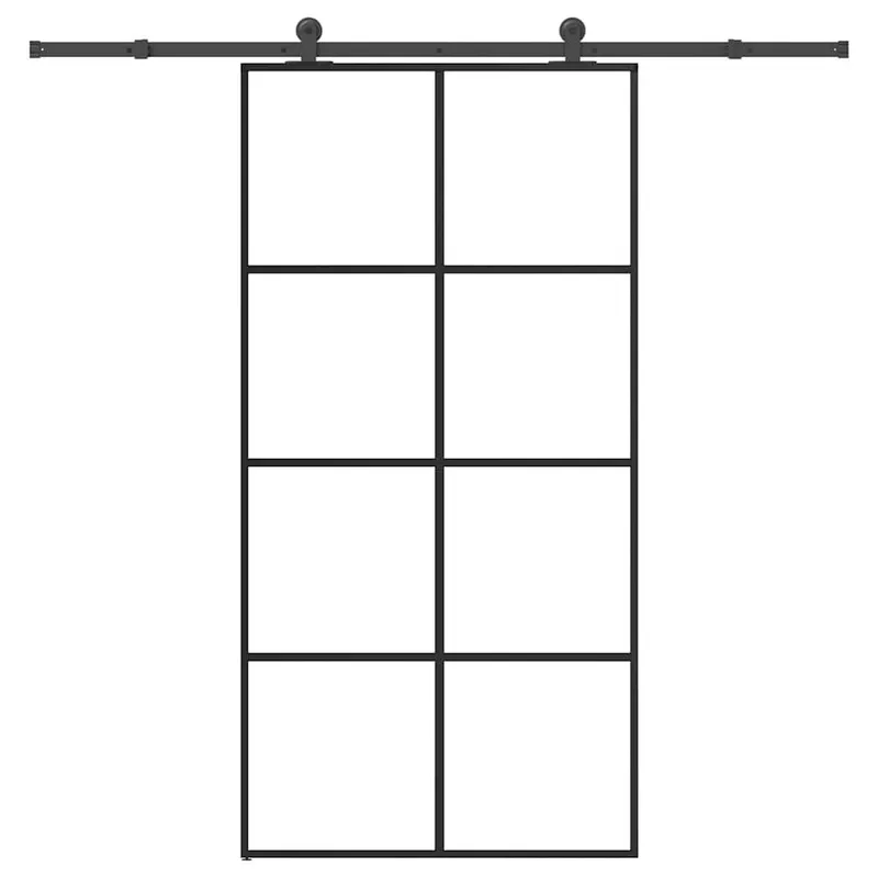 Schiebetür mit Beschlag 102,5x205 cm ESG-Glas & Aluminium