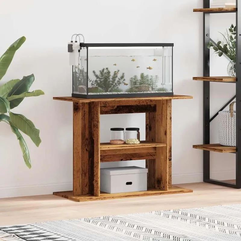 Aquariumständer Altholz 80x35x60 cm Holzwerkstoff