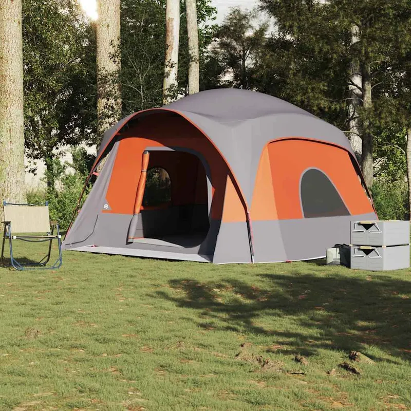 Tente de cabine familiale 6 personnes gris orange imperméable