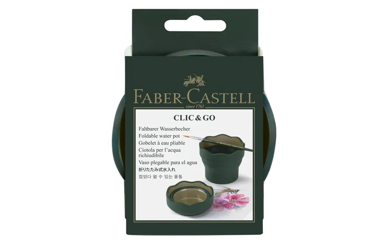 Faber-Castell Wasserbecher Clic&Go vert/Gold