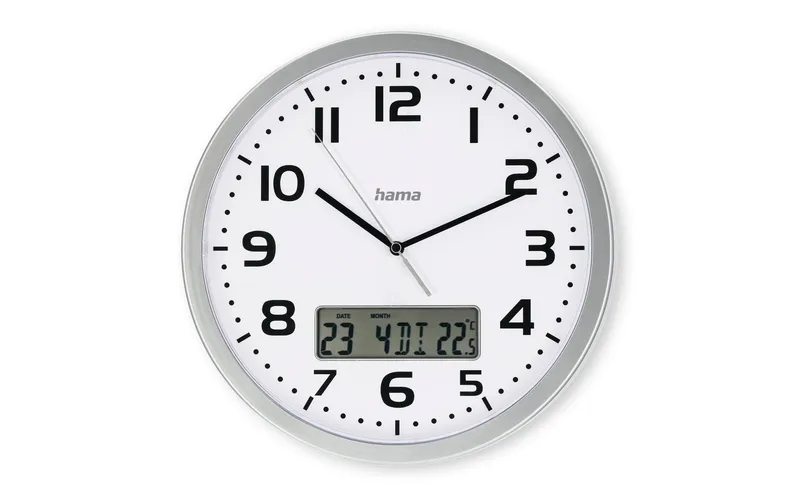 Hama Wanduhr Moorea Ø 30 cm, Silber