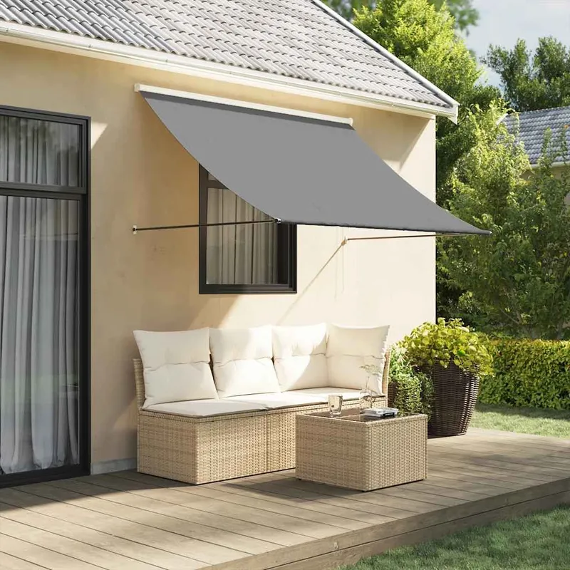 tenda da sole Einziehbar antracite 250x150 cm tessuto e acciaio