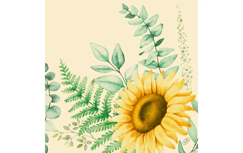 Duni Papierservietten Sunflower Dreams 40 cm x 40 cm, 50 pezzi