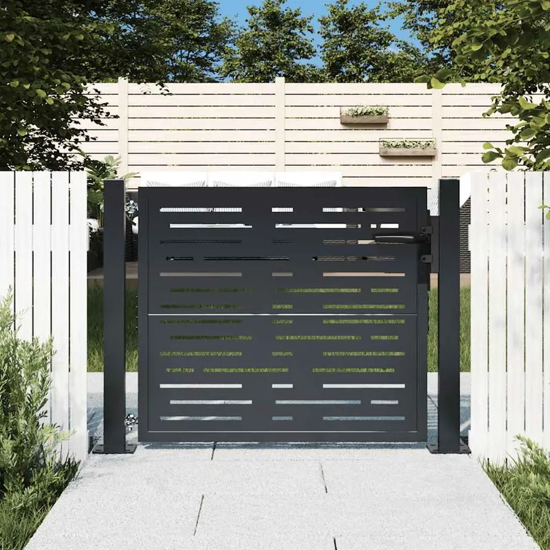 Gartentor Anthrazit 100x75 cm Stahl Quadratisches Design