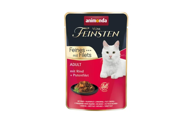 animonda Nassfutter Vom Feinsten mit Filet Rind & Pute, 85 g