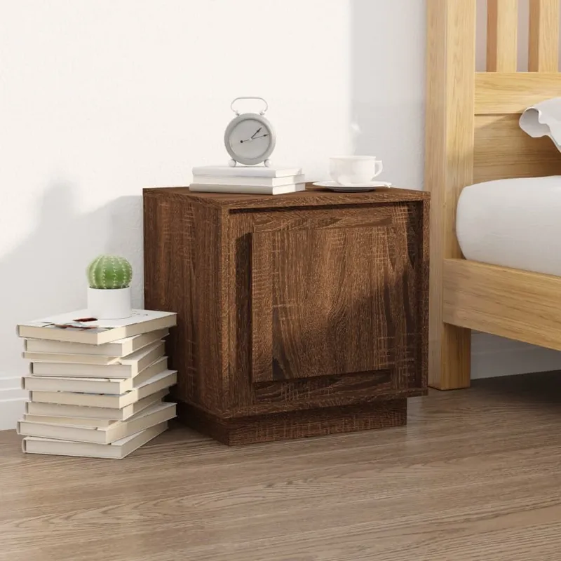 Nachttisch marrone Eichen-Optik 44x35x45 cm derivato del legno
