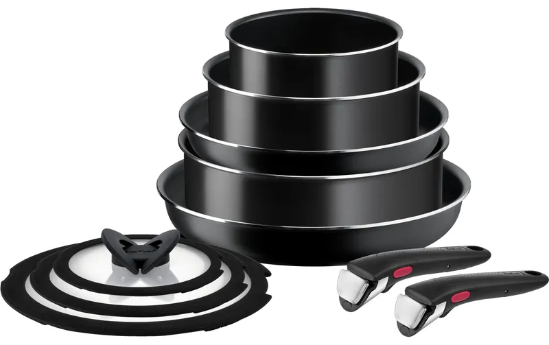 Tefal Kochgeschirr-Set Ingenio Easy On 10-teilig, black