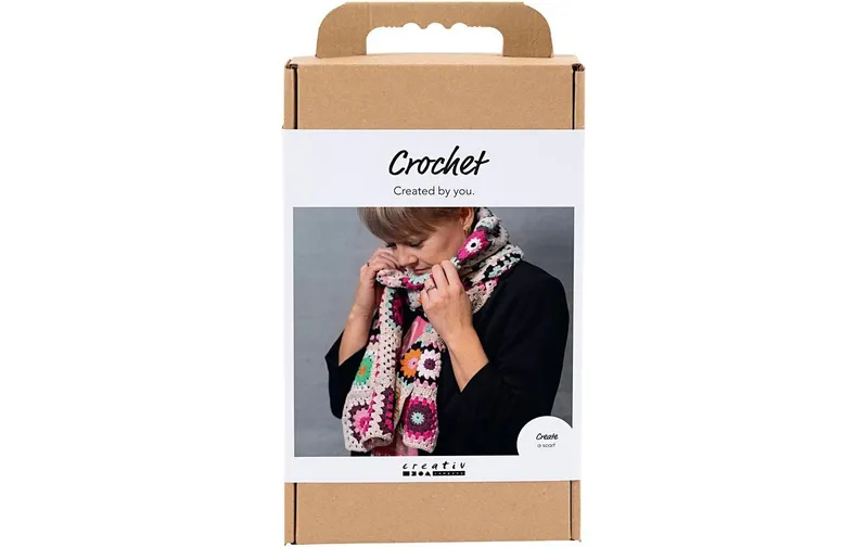 Creativ Company Bastelset - Häkeln, Schal, Creme