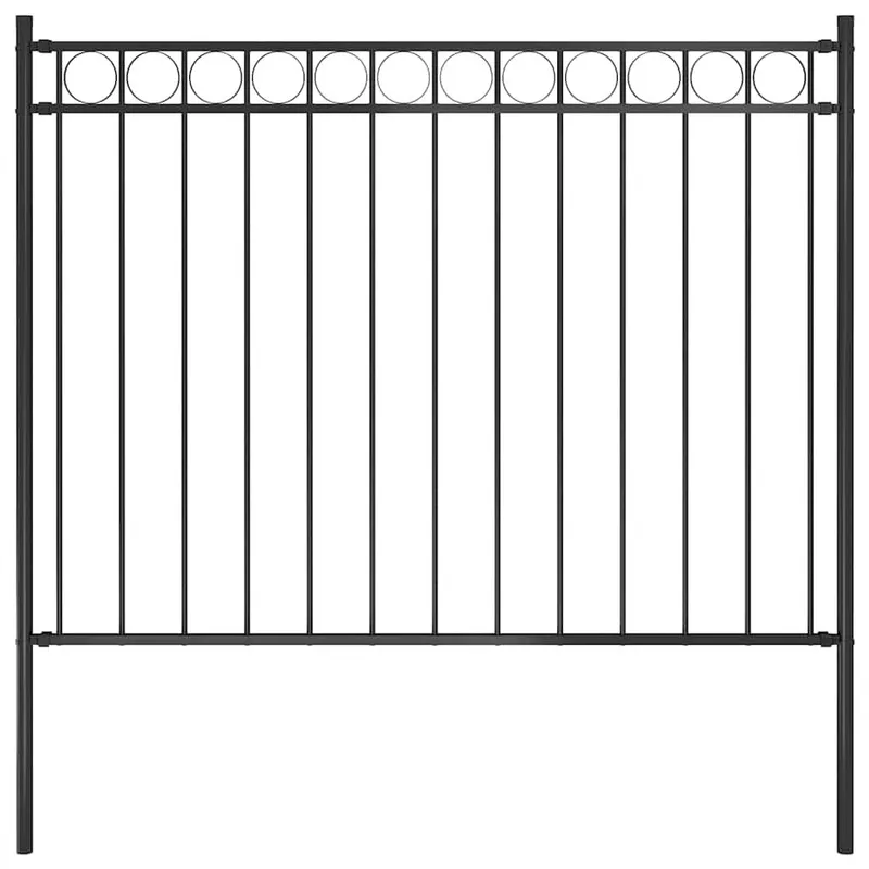 Gartenzaun ASSEN Stahl 1,7 x 1 m Schwarz