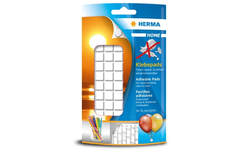 Herma Stickers Klebepad Non permanent, 54 pezzi, bianco