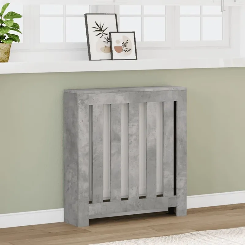 Heizkörperverkleidung Betongrau 78x20x82 cm derivato del legno