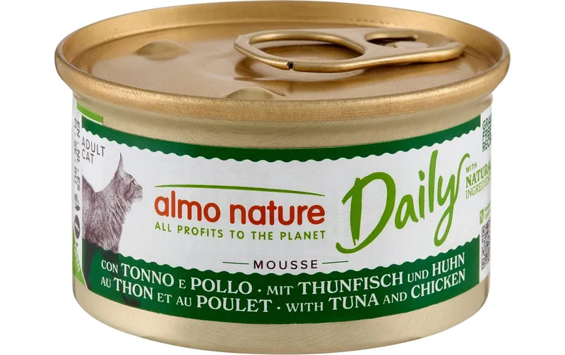 Almo Nature Nassfutter Daily Cat Mousse con Thunfisch e Huhn 85 g