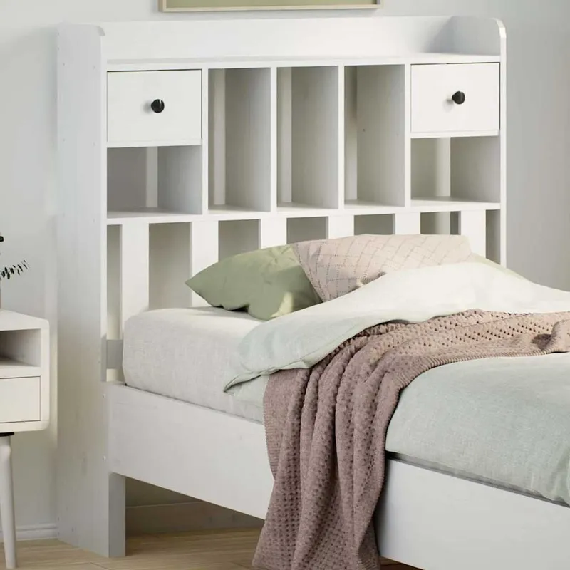 Kopfteil mit Stauraum bianco 90 cm legno massiccio pino