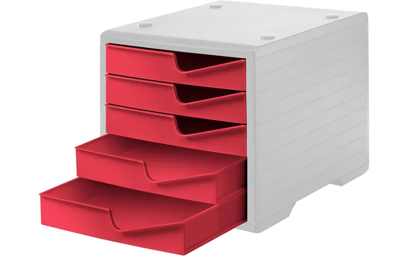 Styro Schubladenbox Styroswingbox Lichtgrau/Cranberry