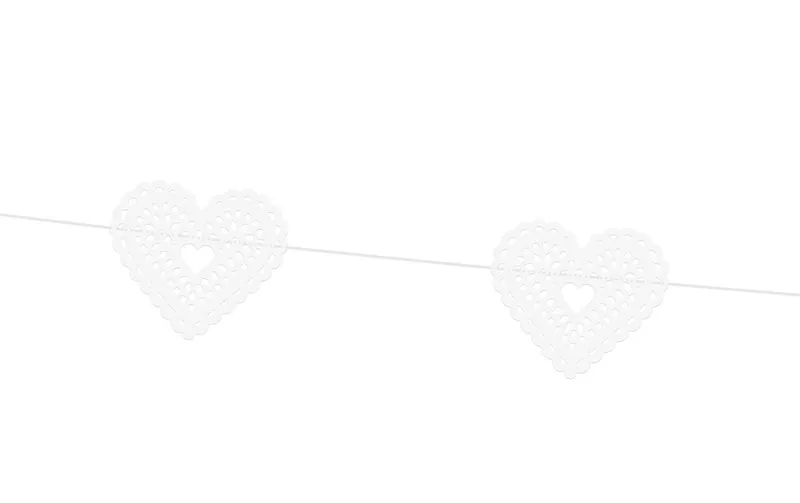 Partydeco Girlande Herzen 1.8 m, white