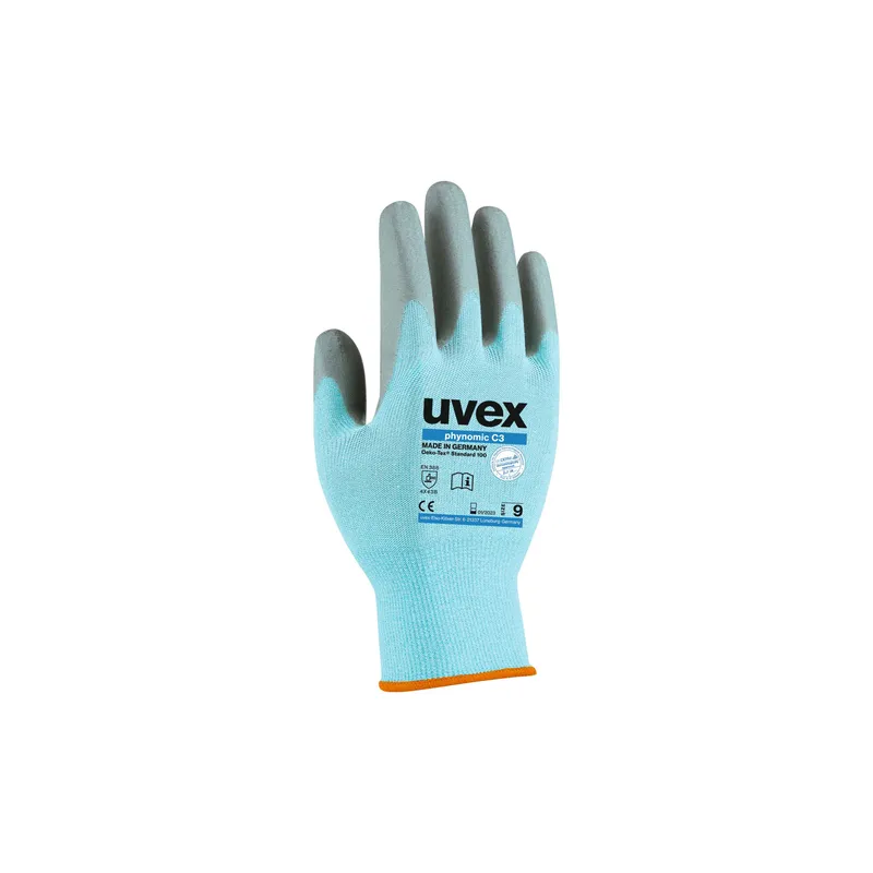 uvex Schnittschutzhandschuh Phynomic C3, 9, bleu/gris, 1 pièces