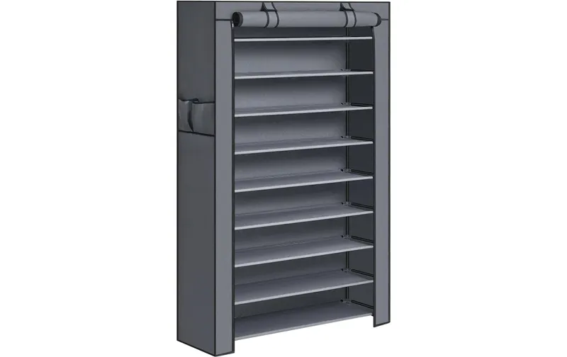 Songmics Schuhregal mit Abdeckung 88 x 160 cm, grey