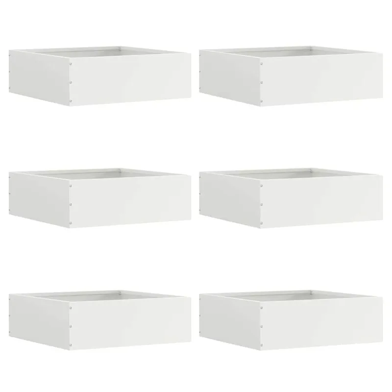 Rasenkante 6 stk. 40 x 40 x 13 cm Stahl bianco