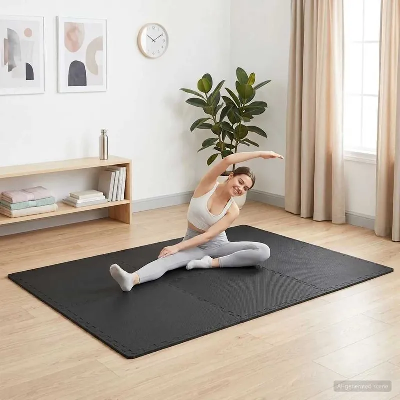 Bodenmatten 12 Stk. 4,32 m² EVA-Schaumstoff Schwarz