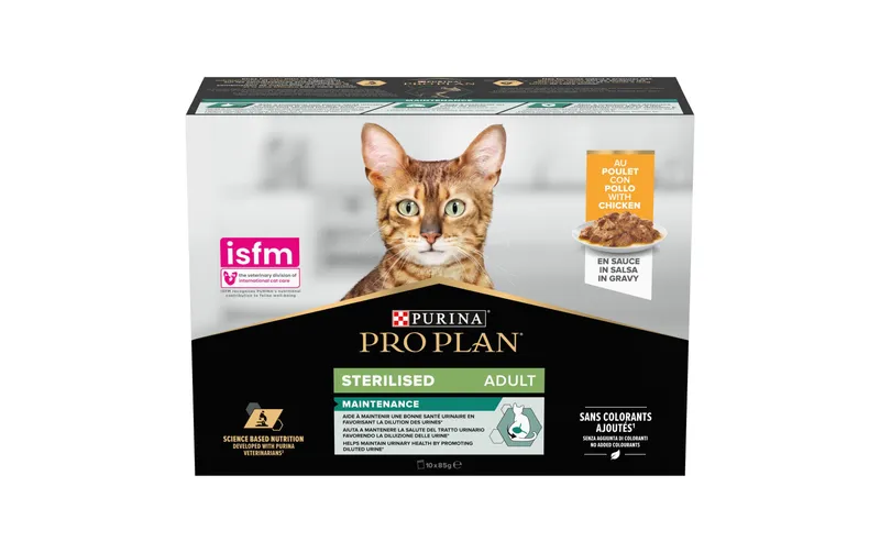 Purina Pro Plan Nassfutter Sterilised Poulet, 10 x 85 g