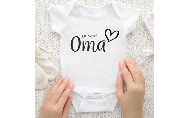 Trendcompany Babybody Du wirst Oma, 62/68, blanc