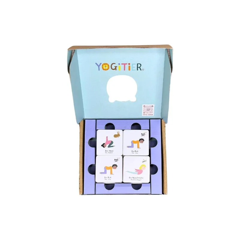 Yogitier Yoga-Memo Lernspiel Holz FSC 36 Karten