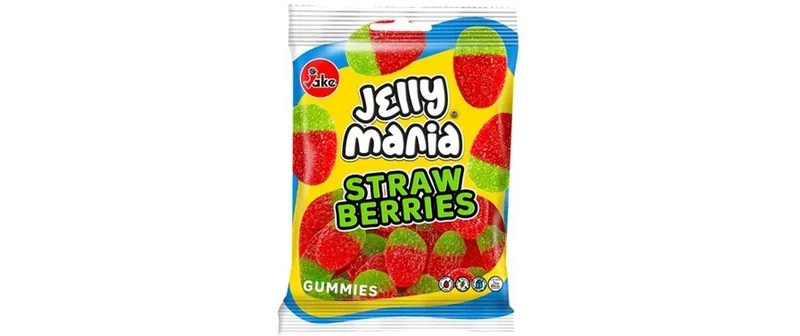 Jake Jellymania Strawberries Sour halal 100 g