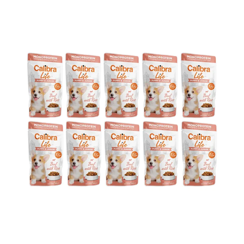 Calibra Nassfutter Life Puppy+Junior Rind 10 x 150 g