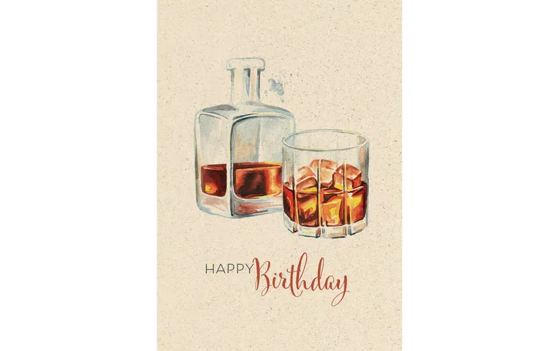 naturel Verlag Geburtstagskarte Whiskey 17.5 x 12.2 cm
