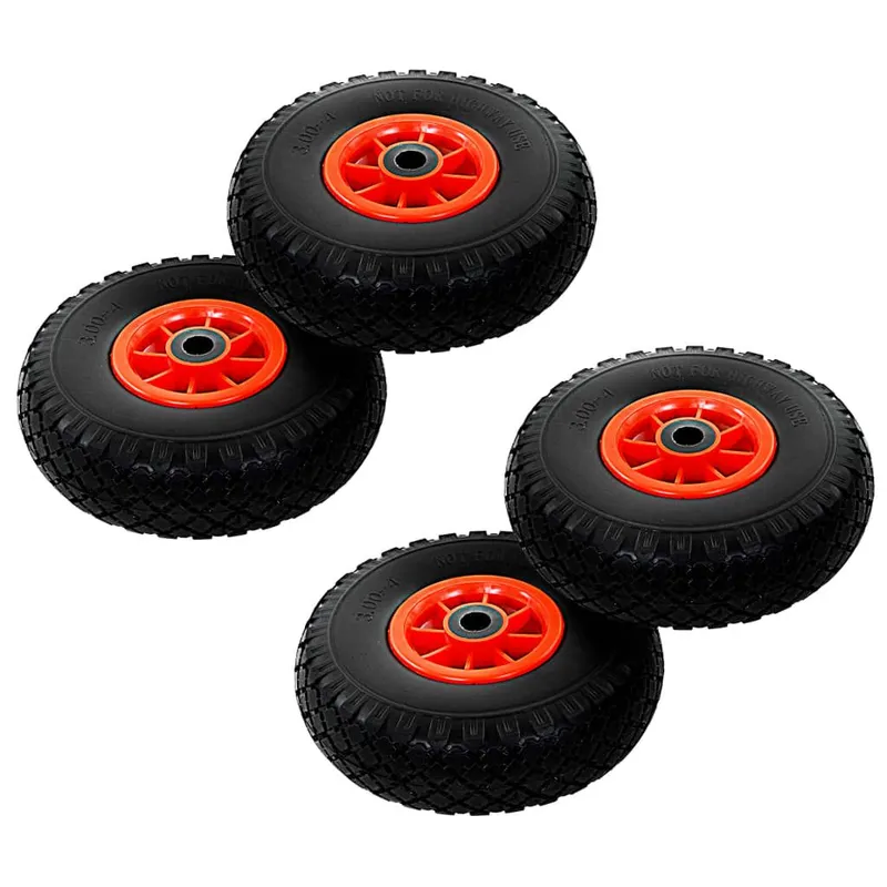 Roue de diable 4 pcs PU solide 3.00-4 (260 x 85 mm)