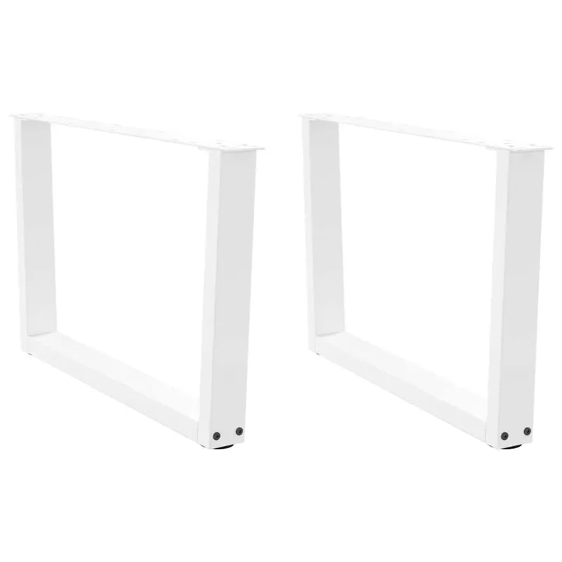 Pieds de table basse en forme de V, 2 pièces, blanc, 70 x (42-43,3) cm, acier