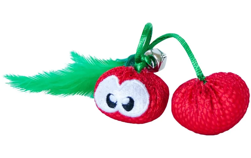 Petstage Katzen-Spielzeug Dental Cherries, rosso