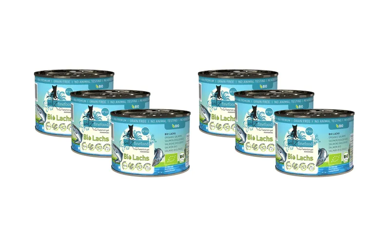 catz finefood Nassfutter Bio No.513 Lachs, 6 x 200 g