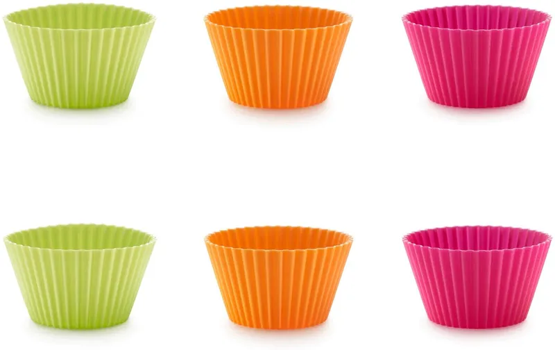 Lékué Muffin Backform Silikon, mehrfarbig, 6er Set