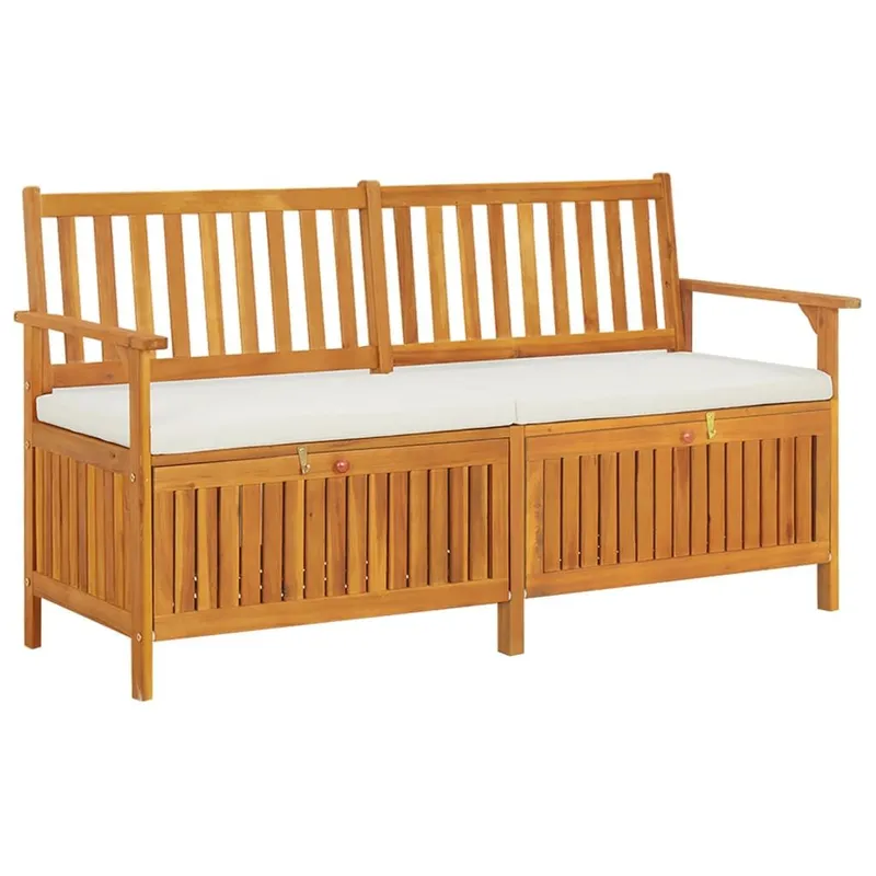 Truhenbank mit Kissen 148 cm legno massiccio acacia