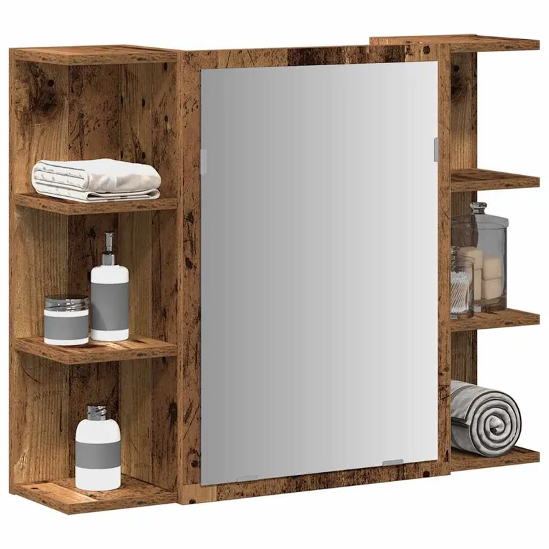 Bad-Spiegelschrank Altholz-Optik 80x20,5x64 cm derivato del legno