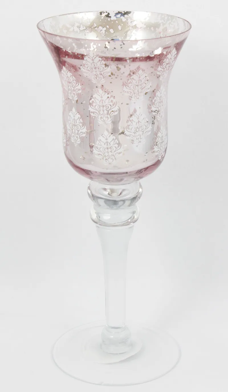 Kerzenhalter silber/rosa 25cm