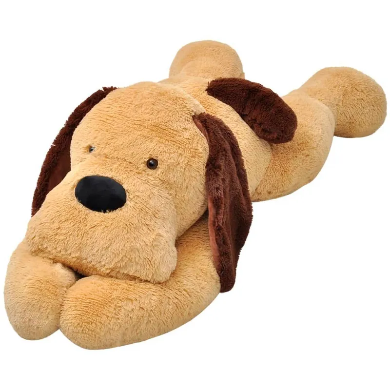 Hund Kuscheltier Plüsch brown 80 cm
