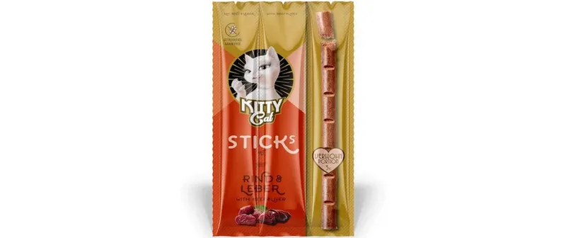 KITTY Cat Katzen-Snack KittyCat Stick Rind, Leber 15 g